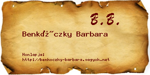 Benkóczky Barbara névjegykártya