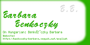 barbara benkoczky business card